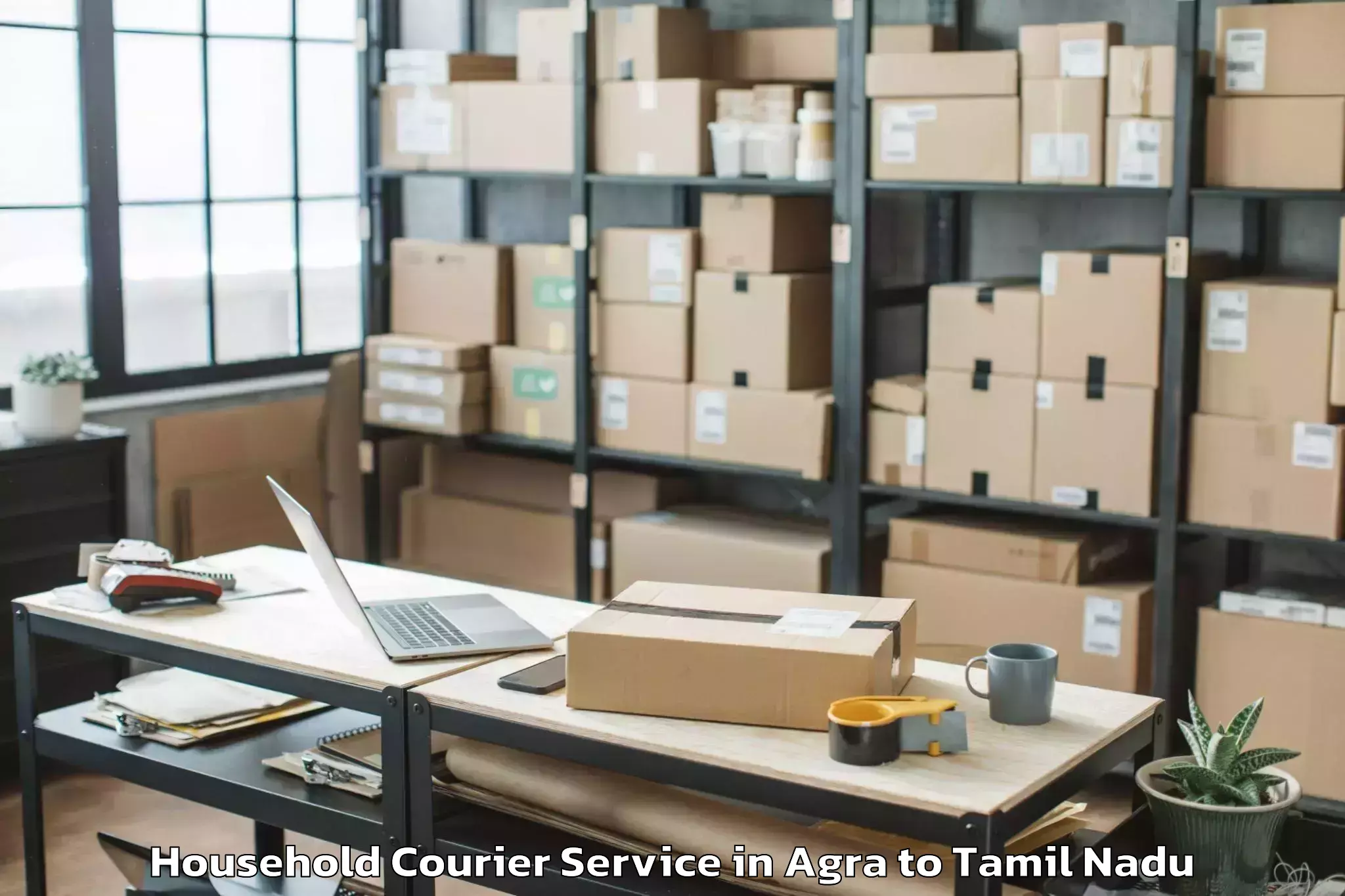 Professional Agra to Poonamallee Household Courier